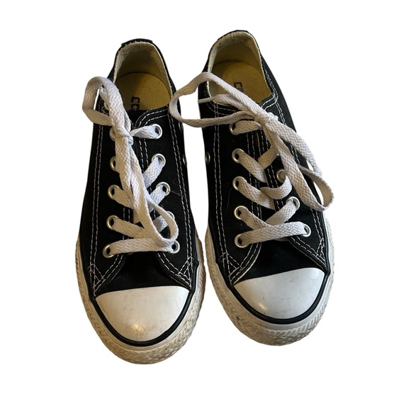 Converse Other - 12 Kids Converse Black Canvas Low-Top Sneakers with White Laces